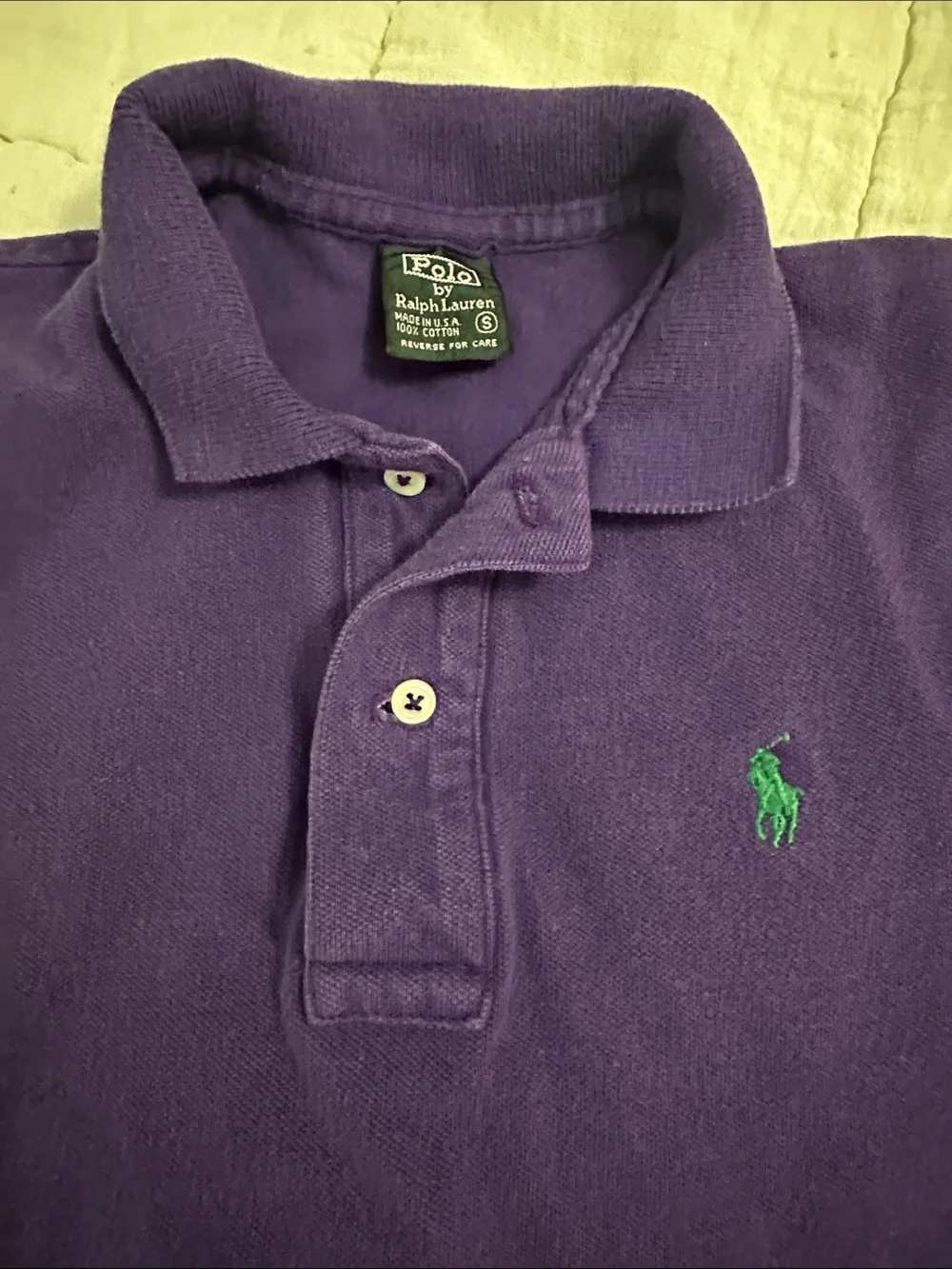 Kids EUC S Ralph Lauren Purple Short-Sleeve Polo with Green Pony